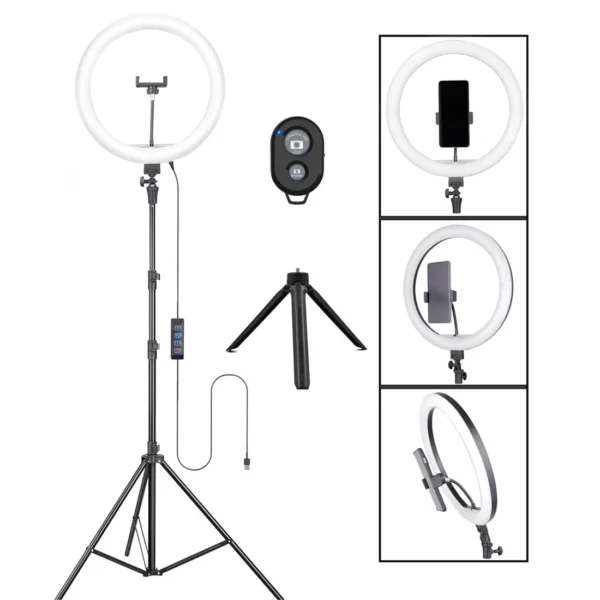 Osaka 14" Professional Ring Light with Stand, Table Tripod & Bluetooth, for Photos, Videos, Live, Makeup. (Copy)