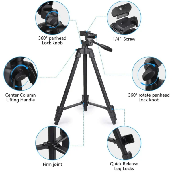 Osaka OS 550 Tripod 55 Inches (140 cm) with Mobile Holder - Image 2