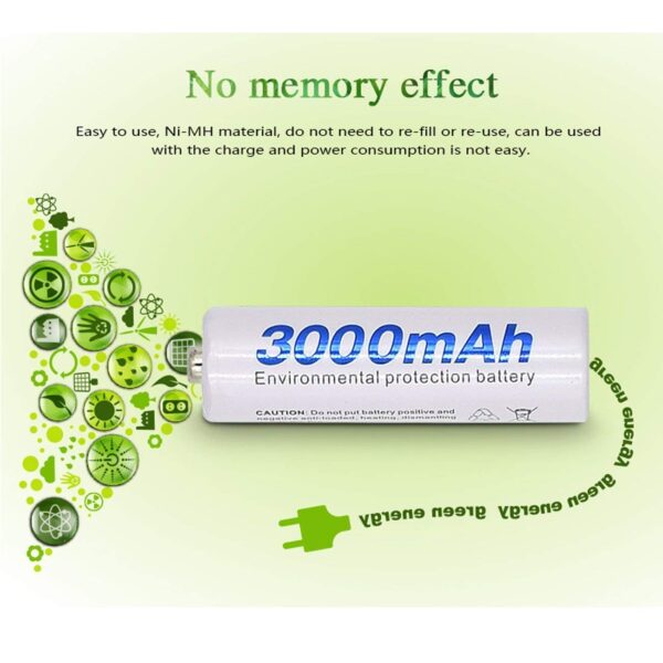 Osaka HR06 3000mAh AA Ni-MH Rechargeable Batteries (8 Pieces) with OSK-C903W Battery Charger Set - Image 2
