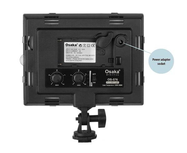 Osaka LED Video Light OS 576 Slim with 8000 mAH F750 Battery & Ultra Fast Charger for All DSLR and Video Cameras and YouTube Video Shooting - Image 2