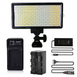 OSAKA-OS-LED 308 with ACBC – Professional LED Video Light Panel with Battery & Charger | High-Brightness Dimmable LED Light for Camera, YouTube, Filmmaking, Photography & Video Shooting